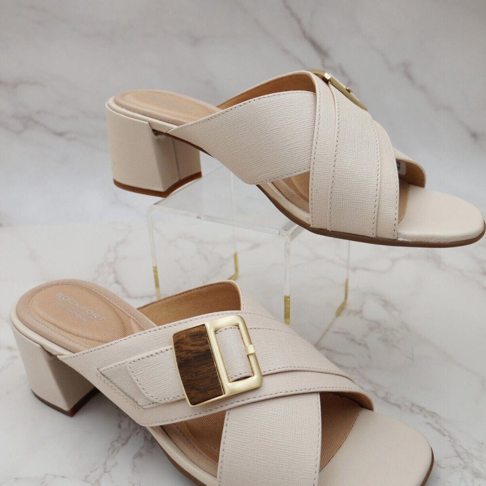 Rockport Alaina Buckle Slide Sandal Vanilla